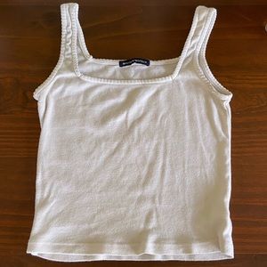 brandy melville white square neck top